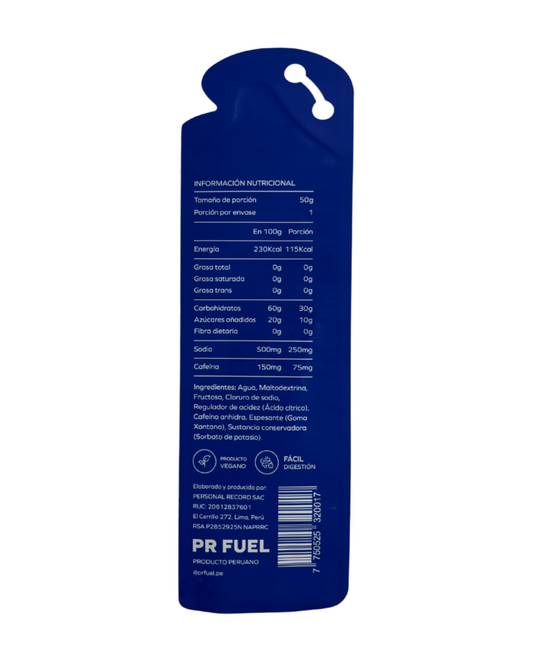 PR Fuel - Energy Gel - Neutro - 75mg Cafeína