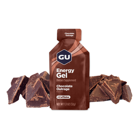 GU Energy Gel – Chocolate Outrage (Chocolate Intenso) – 20 mg, con cafeína