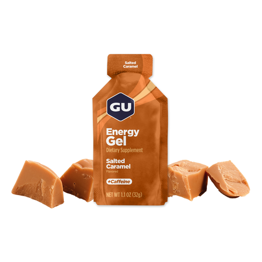 GU Energy Gel – Salted Caramel (Caramelo Salado) – 20 mg, con cafeína