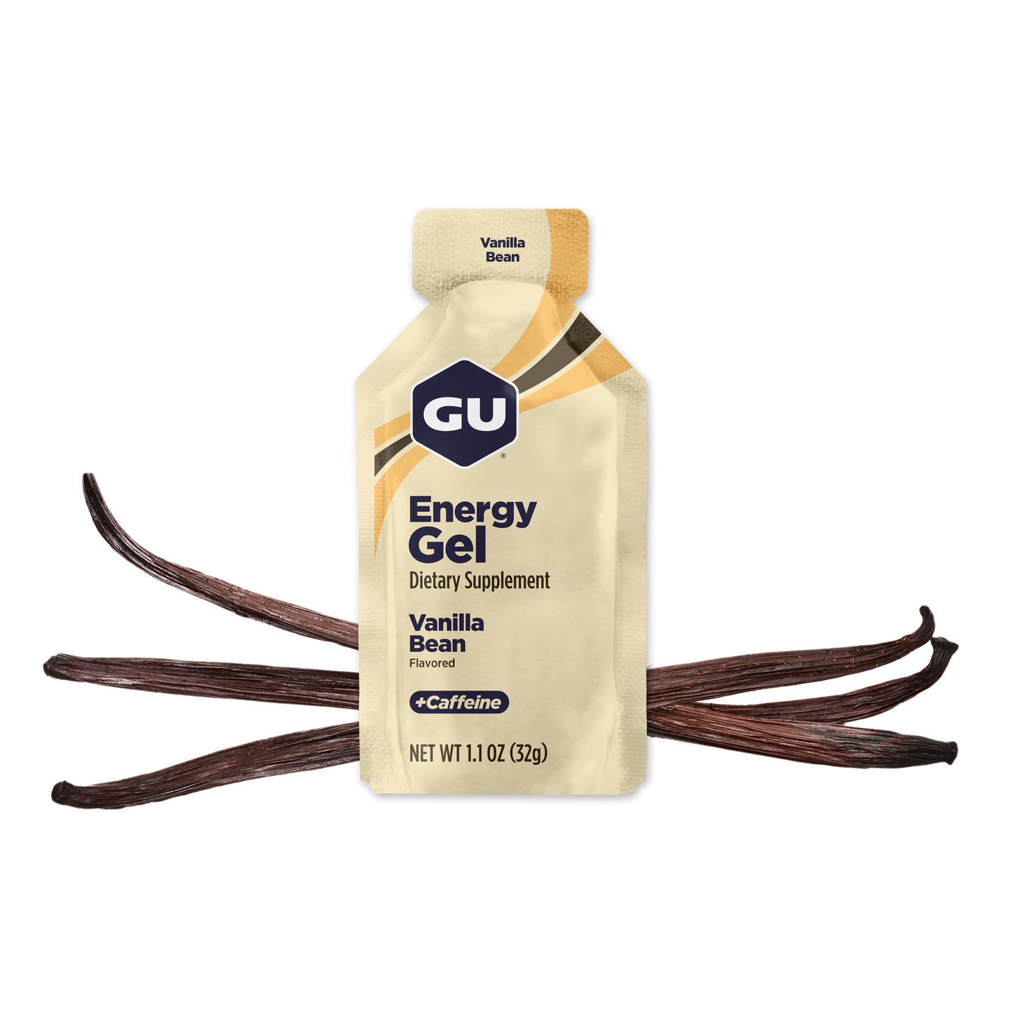 GU Energy Gel – Vanilla Bean (Vainilla) – 20 mg, con cafeína