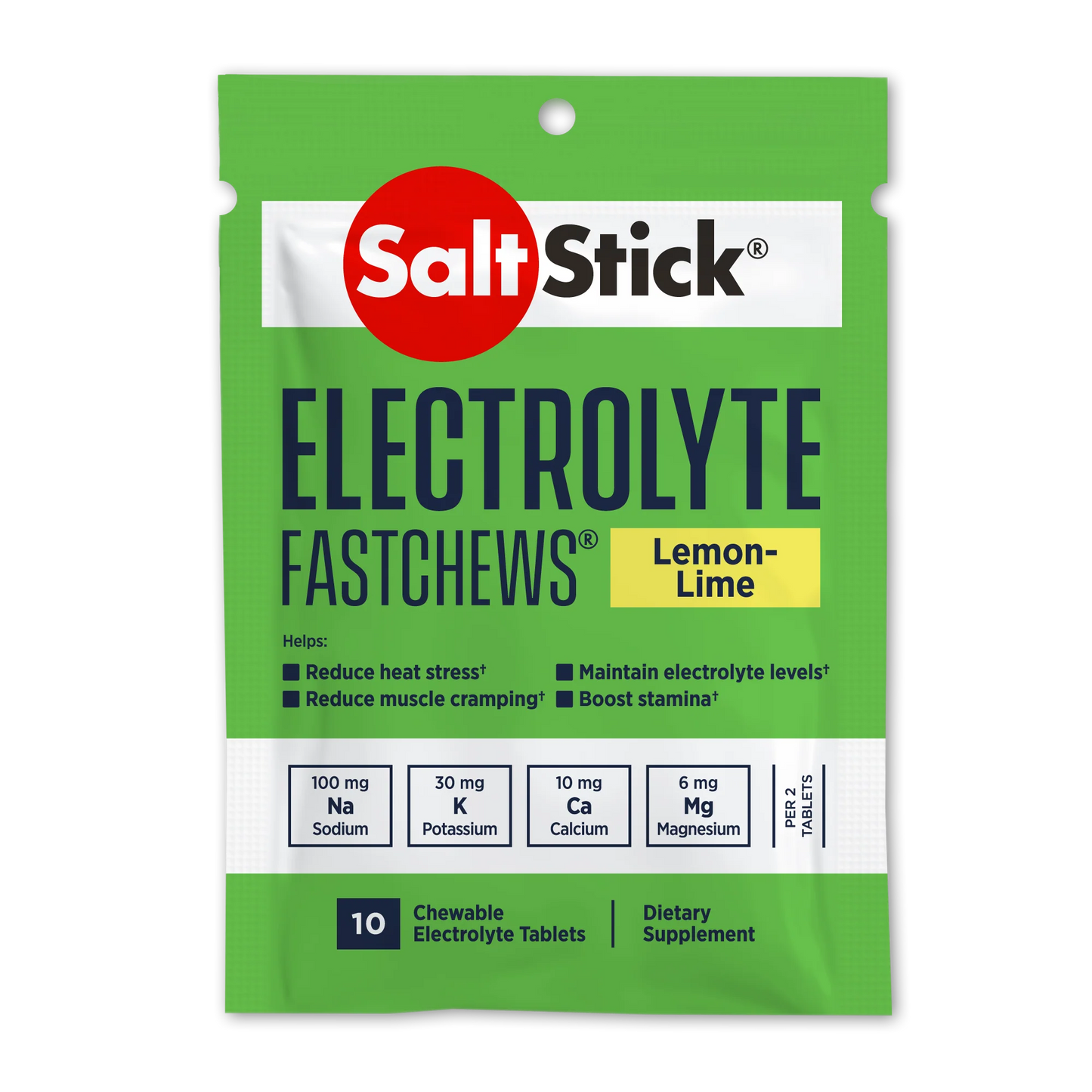 SaltStick Fastchews Lemon Lime - Tabletas de electrolitos masticables Lima Limón
