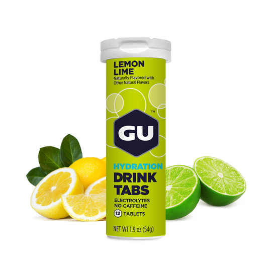 GU Drink Tabs - Lemon Lime / Limón con lima | Sin cafeína – Tabletas efervescentes de electrolitos