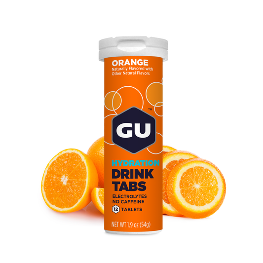 GU Drink Tabs - Orange / Naranja | Sin cafeína – Tabletas efervescentes de electrolitos