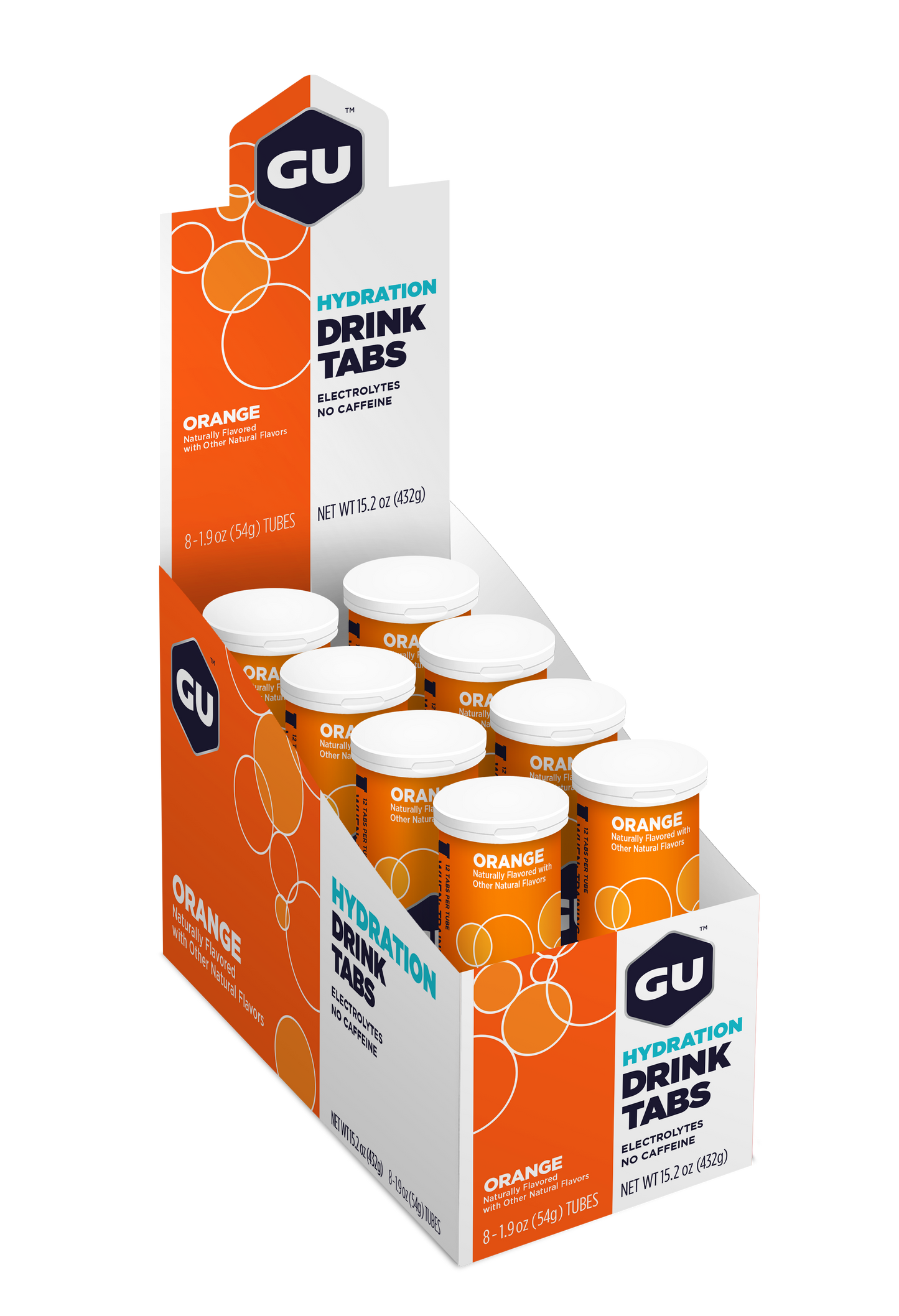 GU Drink Tabs - Orange / Naranja | Sin cafeína – Tabletas efervescentes de electrolitos