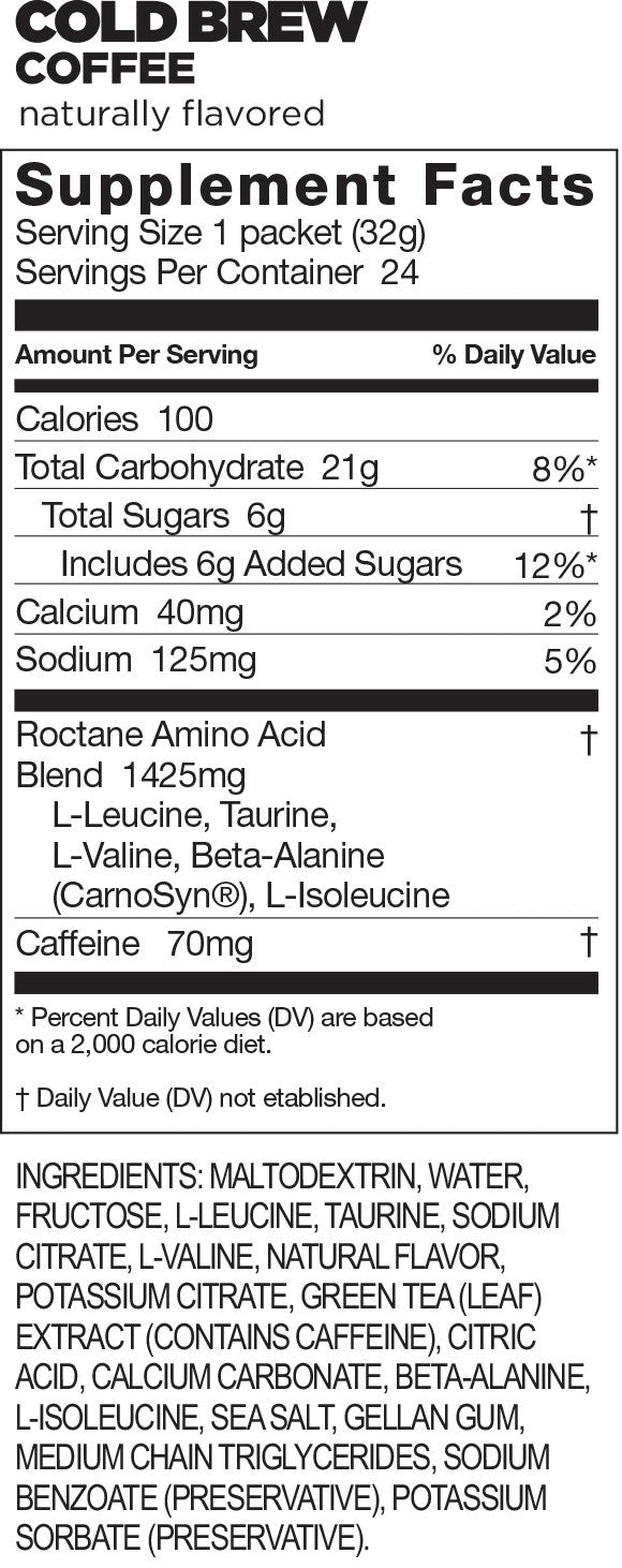 GU Roctane Gel – Cold Brew Coffee (Café Cold Brew) – 35 mg, con cafeína