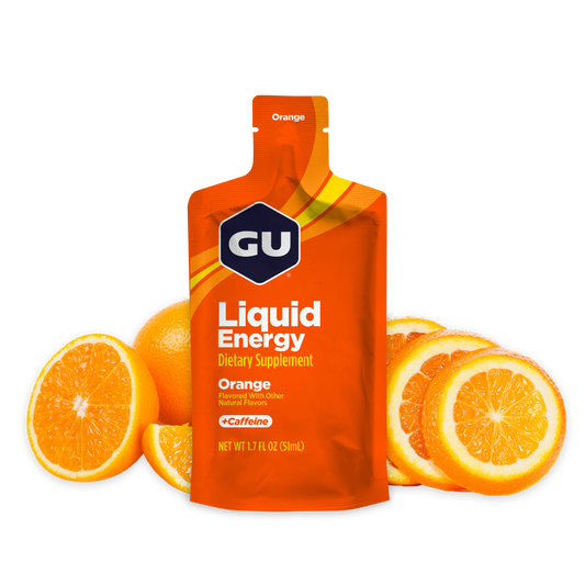 GU Liquid Energy - Orange / Naranja | Con cafeína (20 mg) – Gel energético líquido