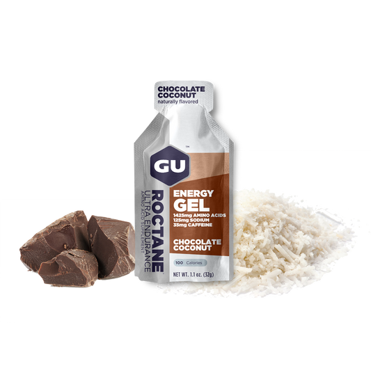 GU Roctane Gel – Chocolate Coconut (Chocolate & Coco) – 35 mg, con cafeína