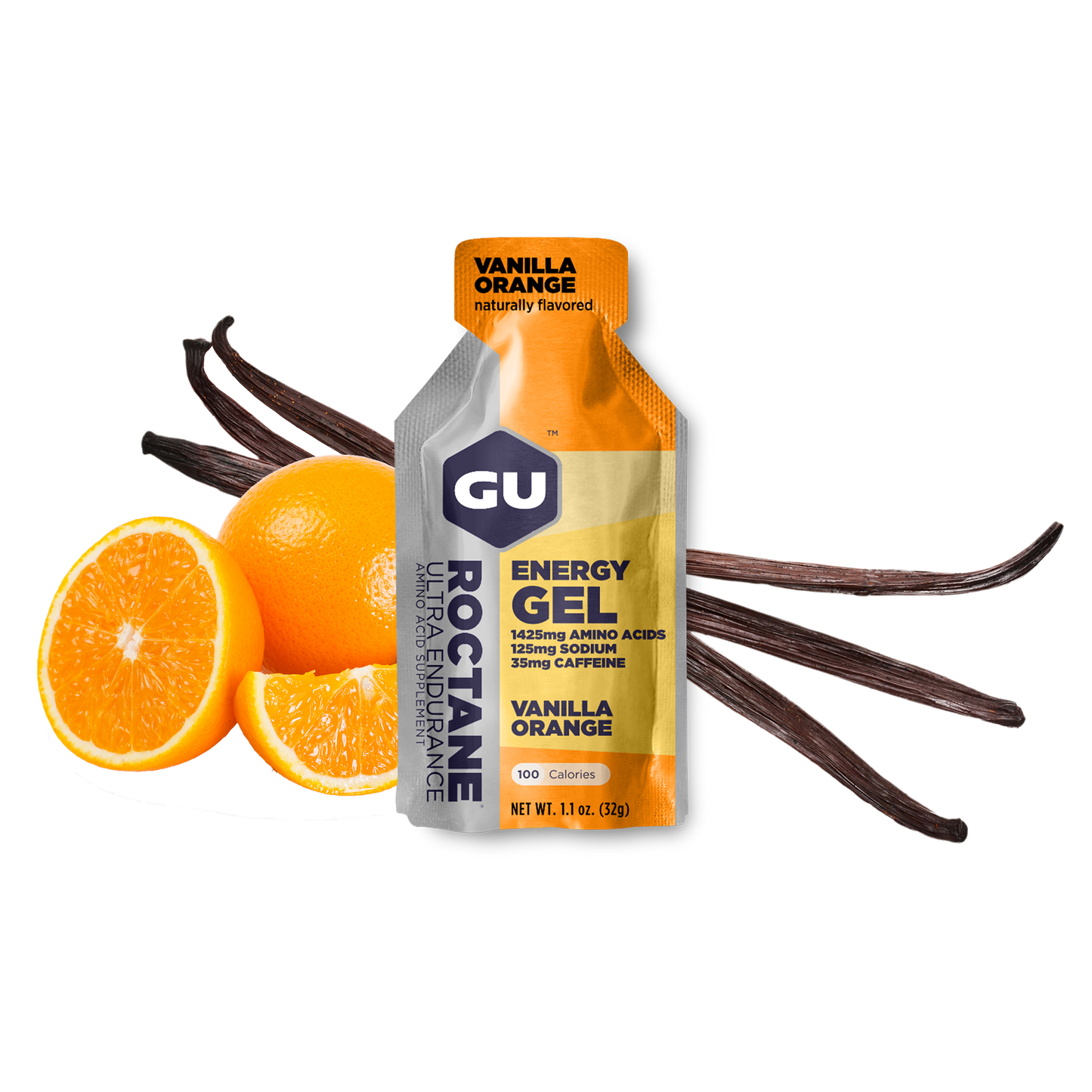 GU Roctane Gel – Vanilla Orange (Vainilla & Naranja) – 35 mg, con cafeína