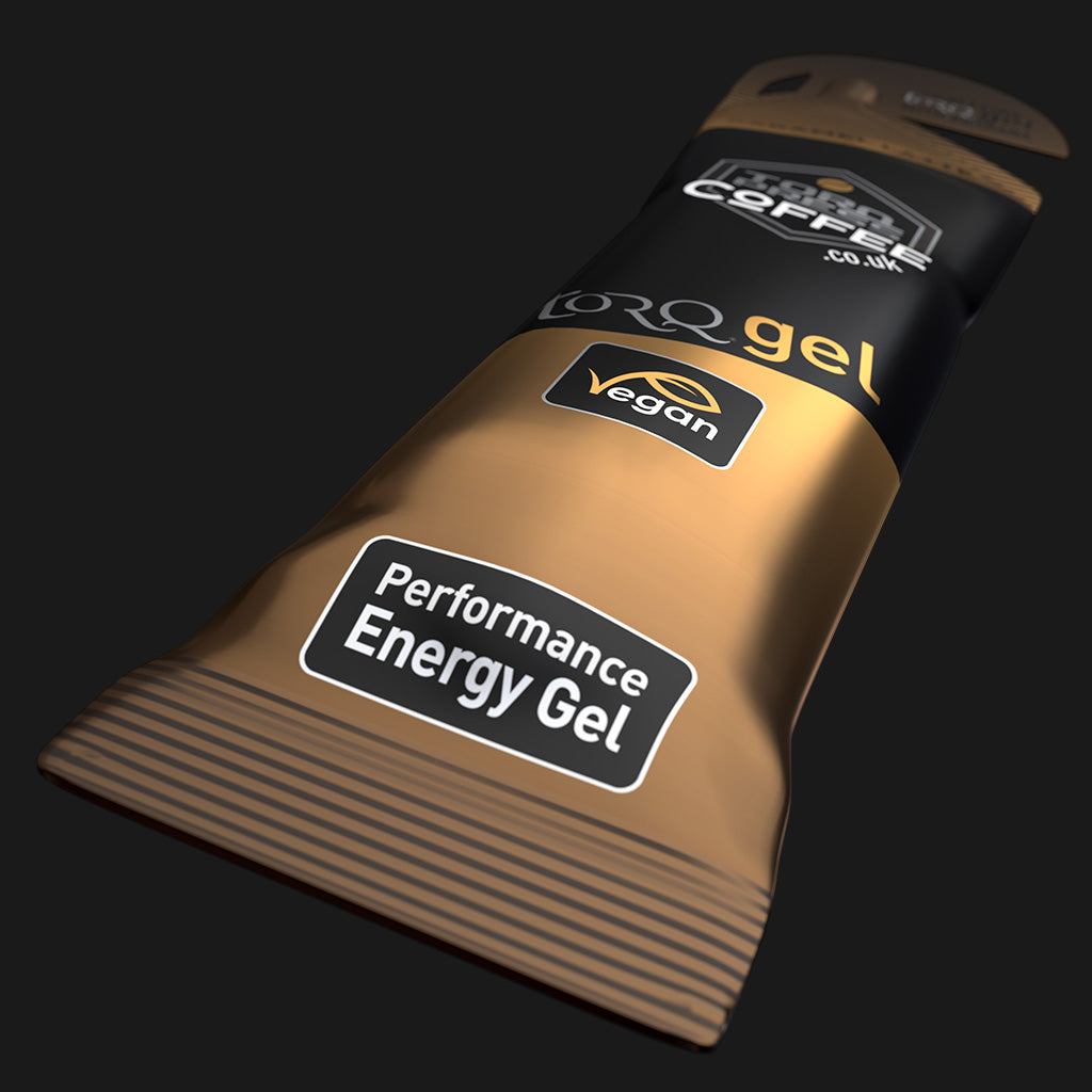 TORQ Energy Gel – Caramel Latte (caramelo latte), con cafeína, con electrolitos, 45 g