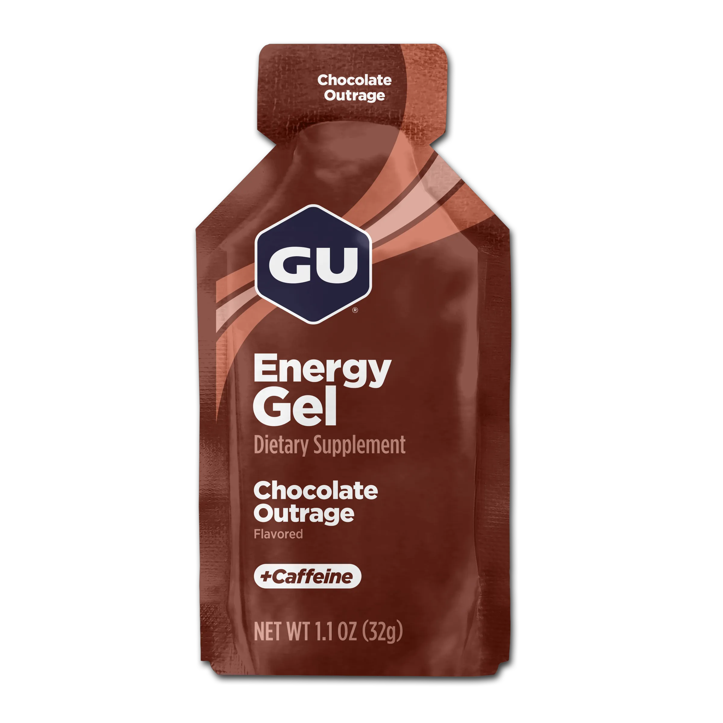 GU Energy Gel – Chocolate Outrage (Chocolate Intenso) – 20 mg, con cafeína