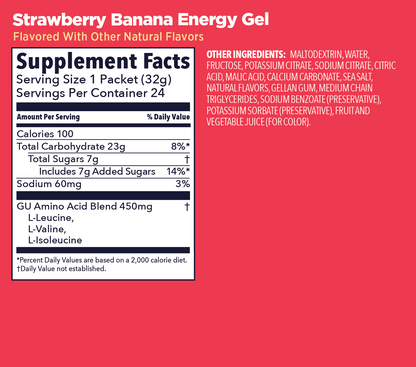 GU Energy Gel – Strawberry Banana (Fresa Plátano) – sin cafeína