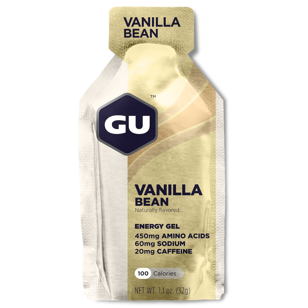 GU Energy Gel – Vanilla Bean (Vainilla) – 20 mg, con cafeína