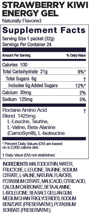 GU Roctane Gel – Kiwi Strawberry (Kiwi & Fresa) – 35 mg, con cafeína