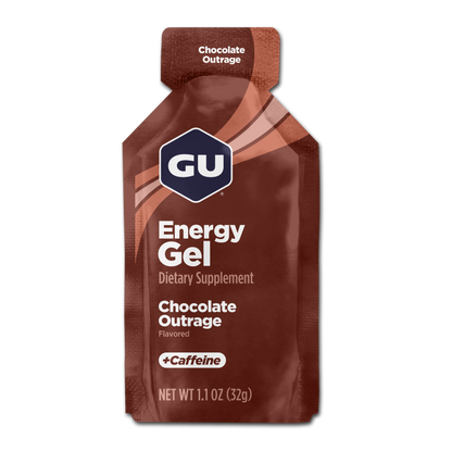 GU Energy Gel – Chocolate Outrage (Chocolate Intenso) – 20 mg, con cafeína