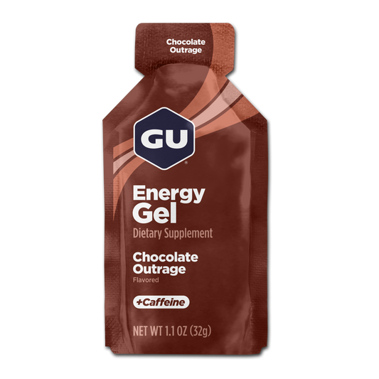 GU Energy Gel – Chocolate Outrage (Chocolate Intenso) – 20 mg, con cafeína