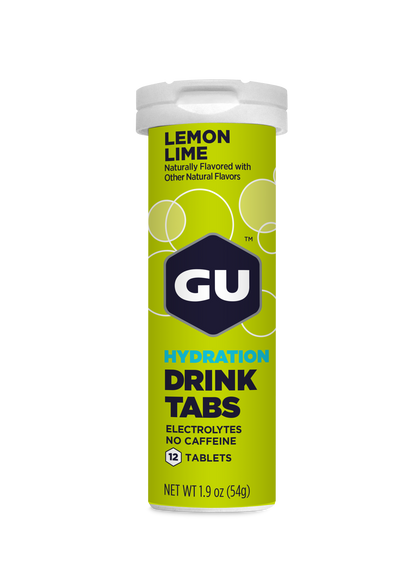 GU Drink Tabs - Lemon Lime / Limón con lima | Sin cafeína – Tabletas efervescentes de electrolitos