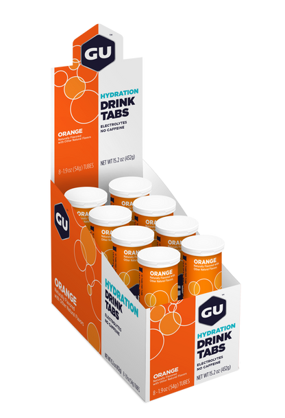 GU Drink Tabs - Orange / Naranja | Sin cafeína – Tabletas efervescentes de electrolitos