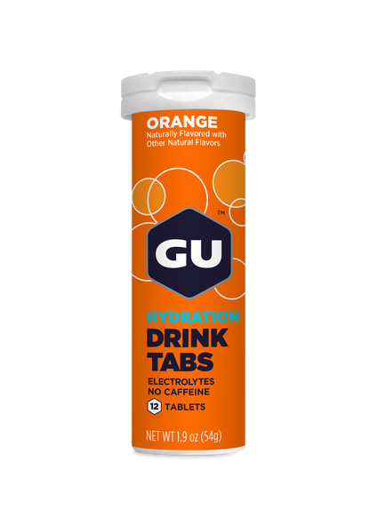 GU Drink Tabs - Orange / Naranja | Sin cafeína – Tabletas efervescentes de electrolitos