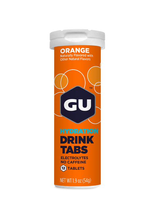 GU Drink Tabs - Orange / Naranja | Sin cafeína – Tabletas efervescentes de electrolitos