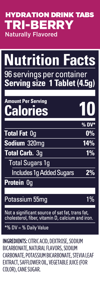 GU Drink Tabs - Tri / Tri | Sin cafeína – Tabletas efervescentes de electrolitos