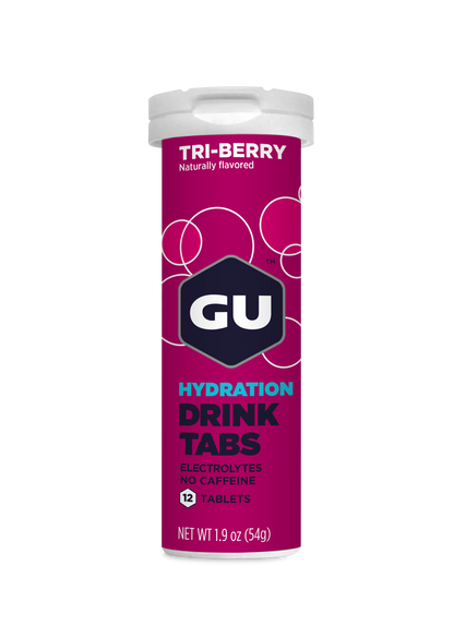 GU Drink Tabs - Tri / Tri | Sin cafeína – Tabletas efervescentes de electrolitos