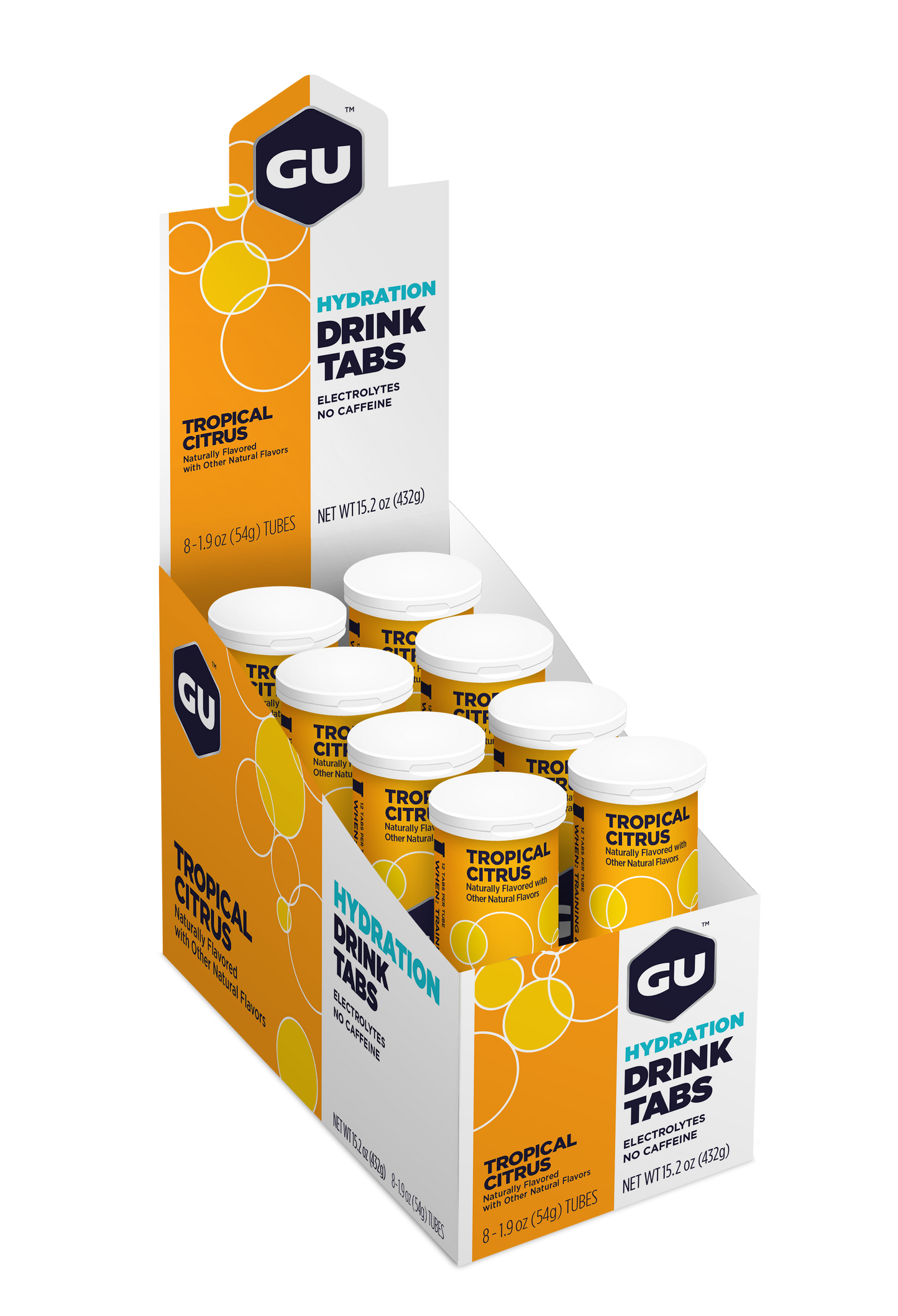 GU Energy Hydration Drink Tabs – Tropical Citrus (Cítrico Tropical), sin cafeína, 12 tabs