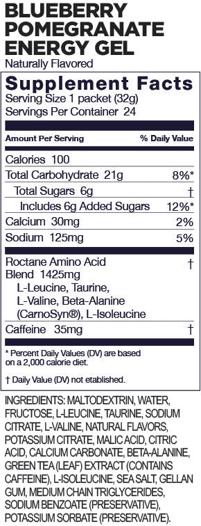 GU Roctane Gel – Blueberry Pomegranate (Arándano & Granada) – 35 mg, con cafeína