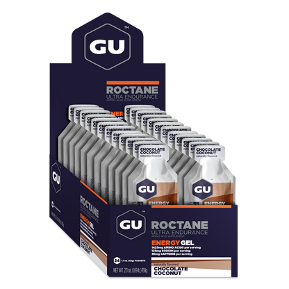 GU Roctane Gel – Chocolate Coconut (Chocolate & Coco) – 35 mg, con cafeína