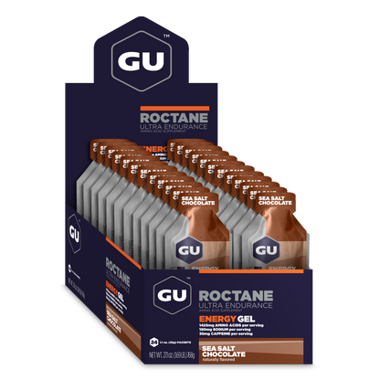 GU Roctane Gel – Sea Salt Chocolate (Chocolate & Sal Marina) – 35 mg, con cafeína