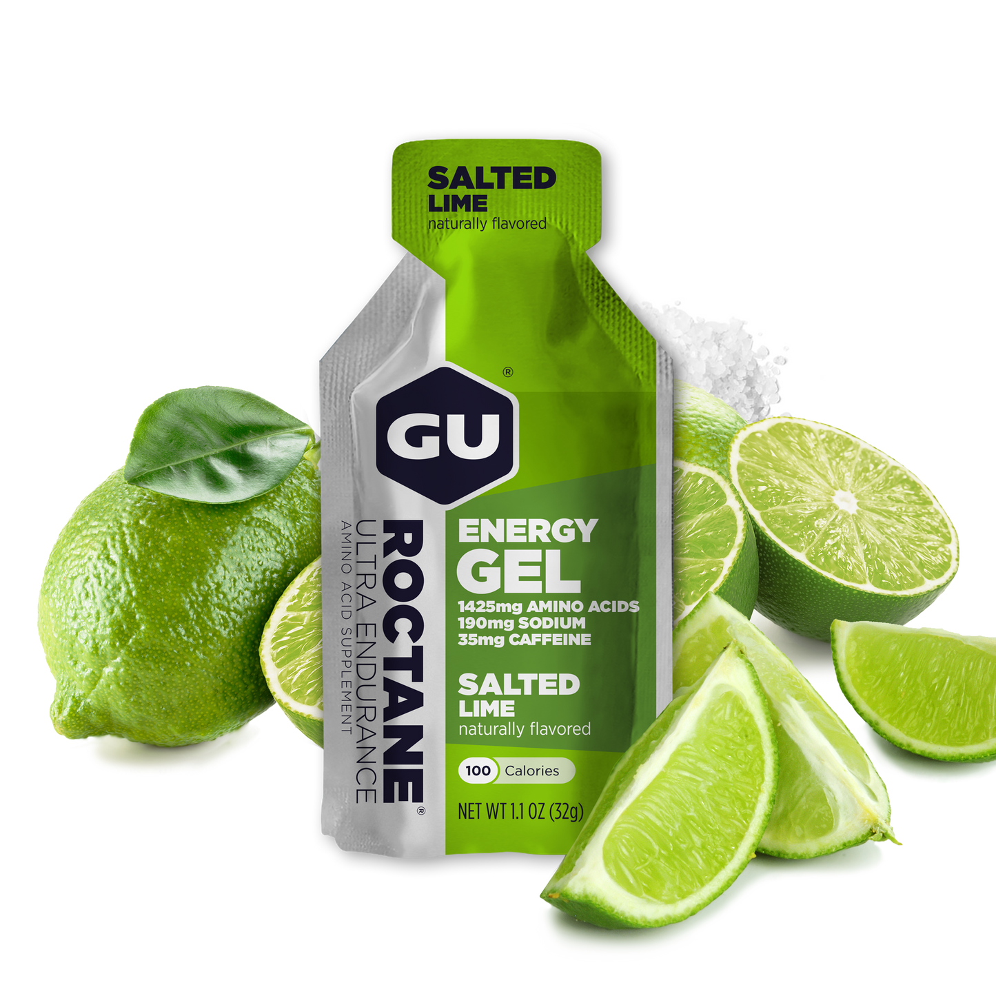 GU Roctane Gel – Lime Salt (Limón & Sal) – 35 mg, con cafeína