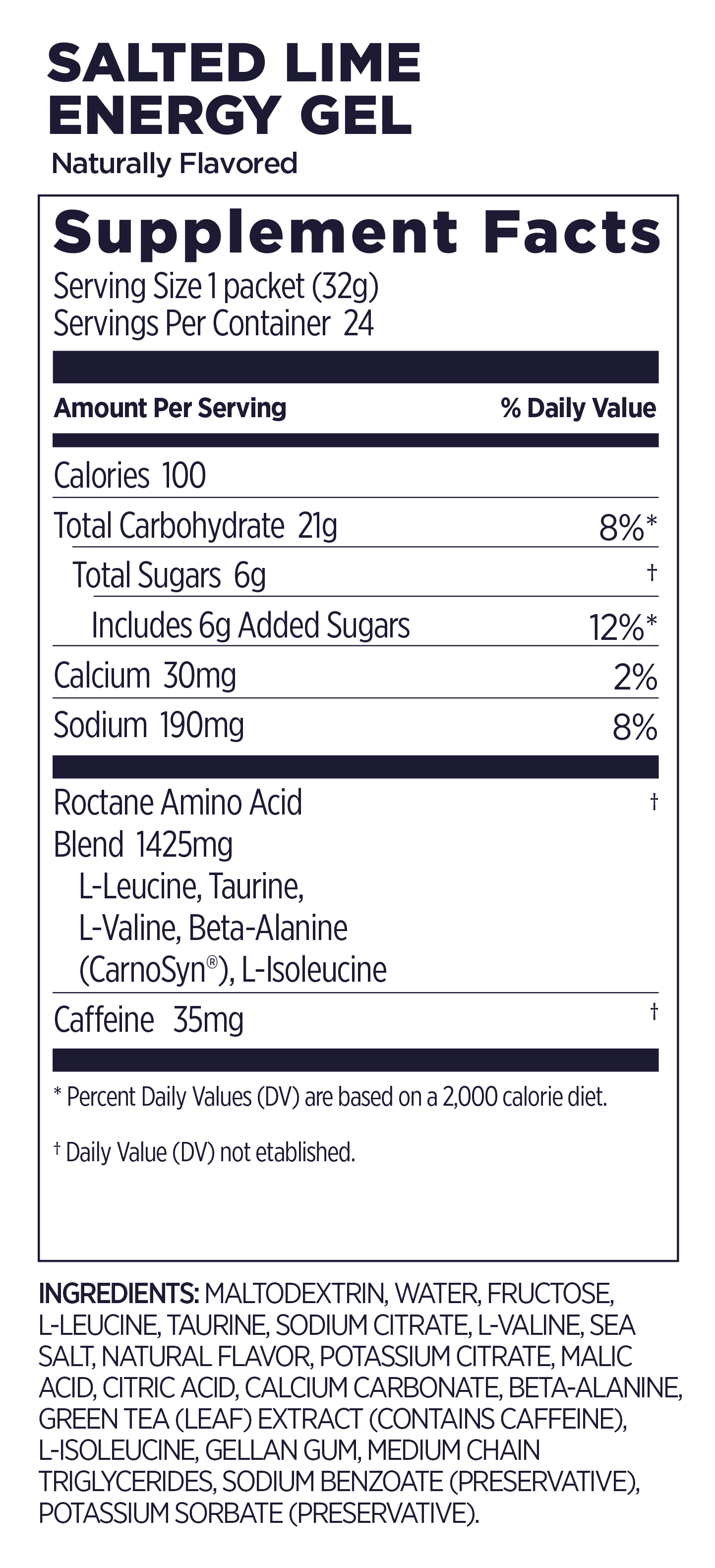 GU Roctane Gel – Lime Salt (Limón & Sal) – 35 mg, con cafeína