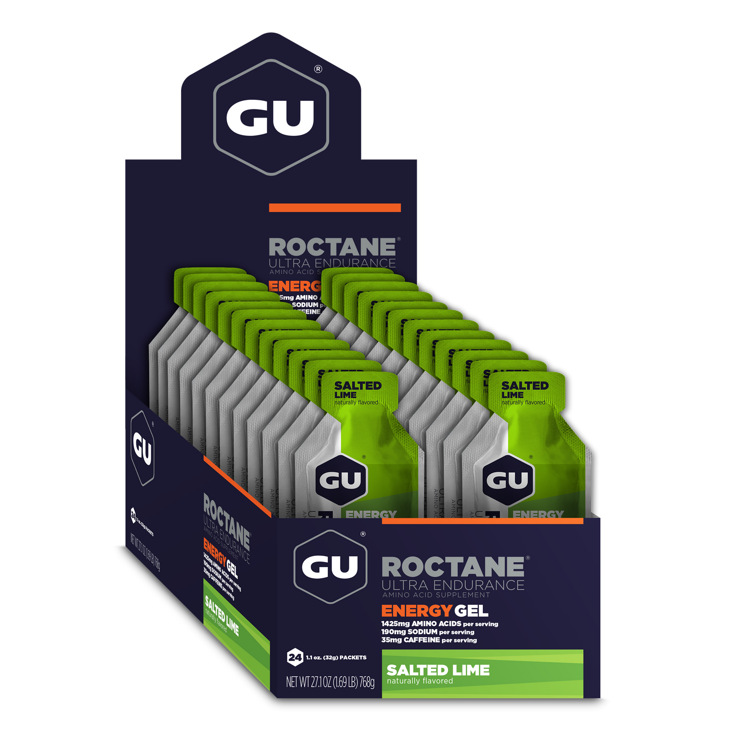 GU Roctane Gel – Lime Salt (Limón & Sal) – 35 mg, con cafeína