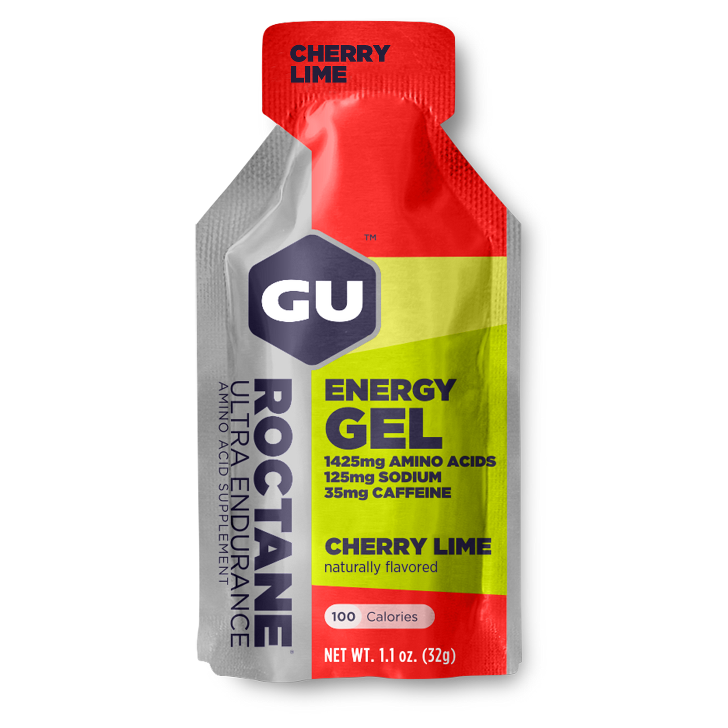 GU Roctane Gel – Cherry Lime (Cereza & Lima) – 35 mg, con cafeína