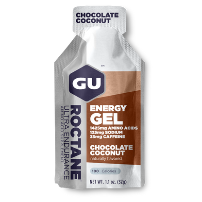 GU Roctane Gel – Chocolate Coconut (Chocolate & Coco) – 35 mg, con cafeína