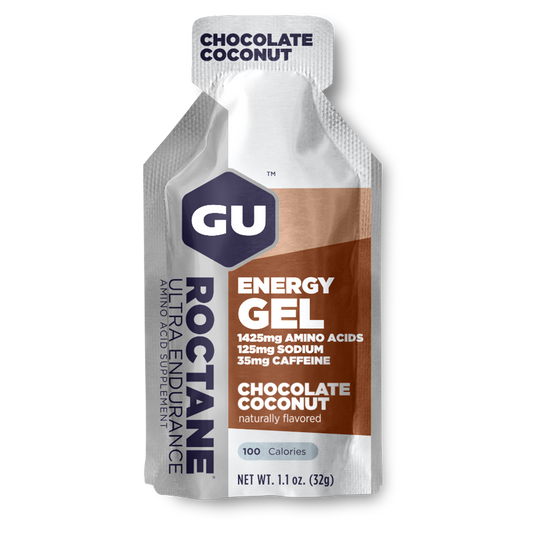 GU Roctane Gel – Chocolate Coconut (Chocolate & Coco) – 35 mg, con cafeína