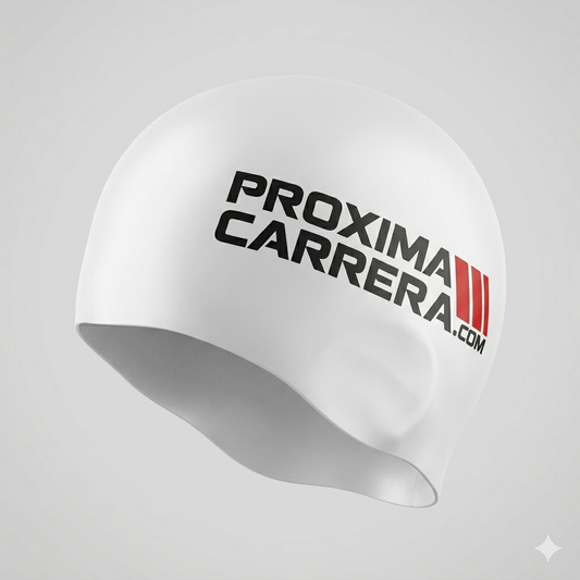 Gorro de Natación - Rendimiento y Ajuste Hidrodinámico ProximaCarrera Blanco