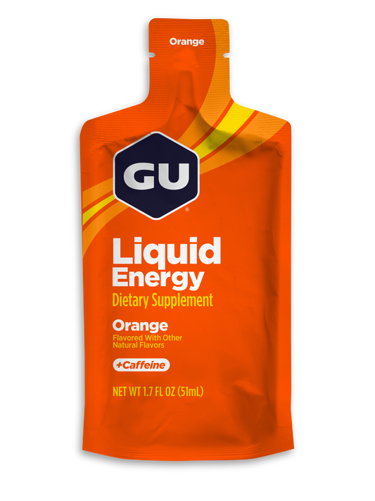 GU Liquid Energy - Orange / Naranja | Con cafeína (20 mg) – Gel energético líquido