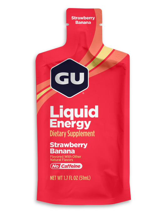 GU Liquid Energy - Banana Strawberry / Banana con fresa | Sin cafeína – Gel energético líquido
