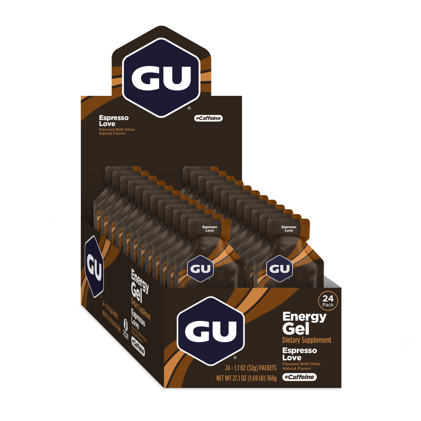 GU Energy Gel – Espresso Love (Café Espresso) – 40 mg, con cafeína