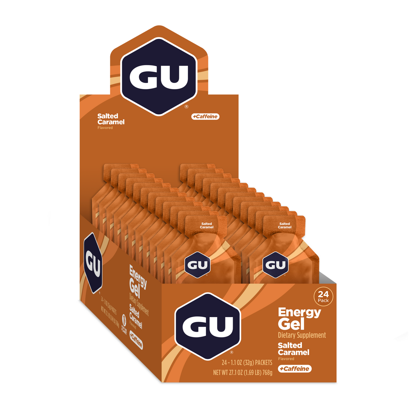GU Energy Gel – Salted Caramel (Caramelo Salado) – 20 mg, con cafeína